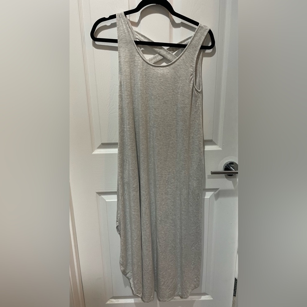 Beautiful gray dress.